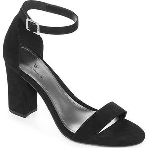 NWOT black suede heels